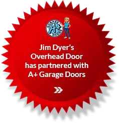 Jim Dyer's Overhead Door has partnered with A+ Garage Doors Jim Dyer's Overhead Door has partnered with A+ Garage Doors